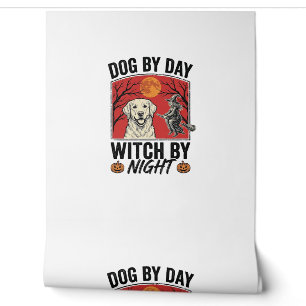 Hund bei Tag, Hexe bei Nacht Vintage Halloween Hun Tapete