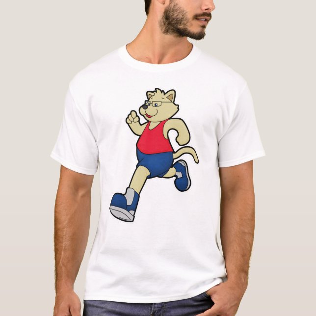 Hund beim Laufen mit Brille T-Shirt (Vorderseite)