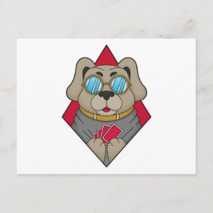 Hund beim Poker mit Poker Karten