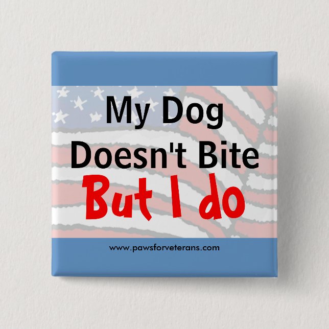 Hund beißt nicht Knopf Button (Vorderseite)