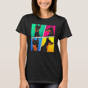 Hund  Besitzer Hundebesitzer Tier Pop Dobermann 2 T-Shirt