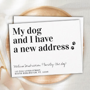 Hund bewegen neue Adresse wir verschoben Ankündigu Postkarte