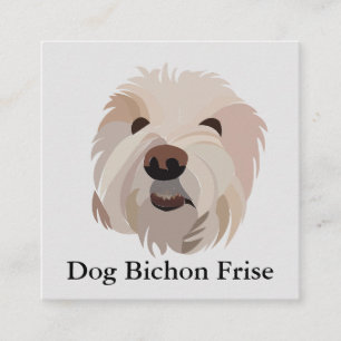 Hund Bichon Frise Süßer Hund Quadratische Visitenkarte