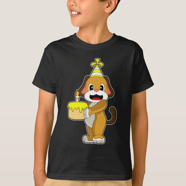 Hund Birthday Cake Candle T-Shirt (Vorderseite)