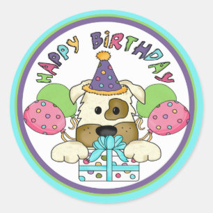 Hund Birthday Runder Aufkleber