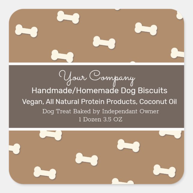 Hund Biscuit hausgemachte Leckerei Square Sticker (Vorderseite)