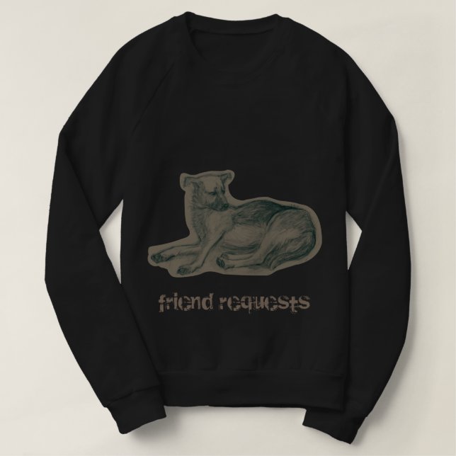Hund. Bleistift zeichnend. T-Shirt (Design vorne)
