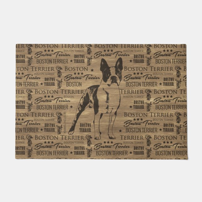 Hund Bostons Terrier Fußmatte (Vorderseite)