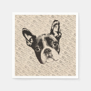 Hund Bostons Terrier Serviette