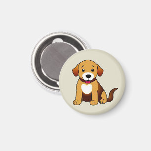 Hund Braun, sitzend - Magnet