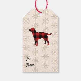 Hund Buffalo Karo Schneemuster Muster Geschenkanhänger