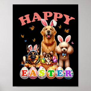 Hund Bunny Oars Happy Ostereier Hunt Christliches Poster
