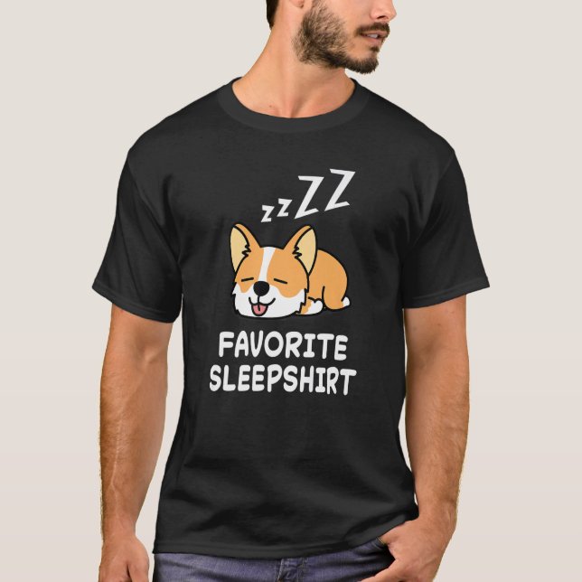 Hund Corgi Hunde Nickerchen Schlafend Schlaf Pyjam T-Shirt (Vorderseite)