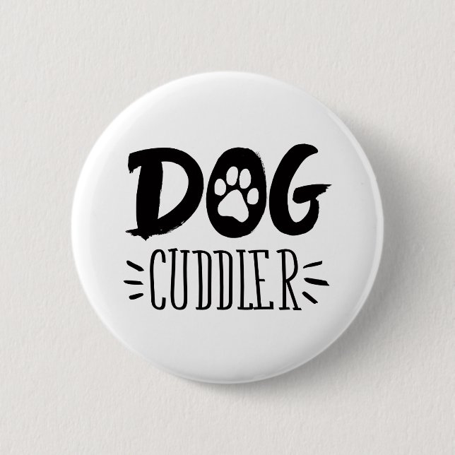 Hund Cuddler Hund Happy Cuddler Gezeichnet Paw Button (Vorderseite)