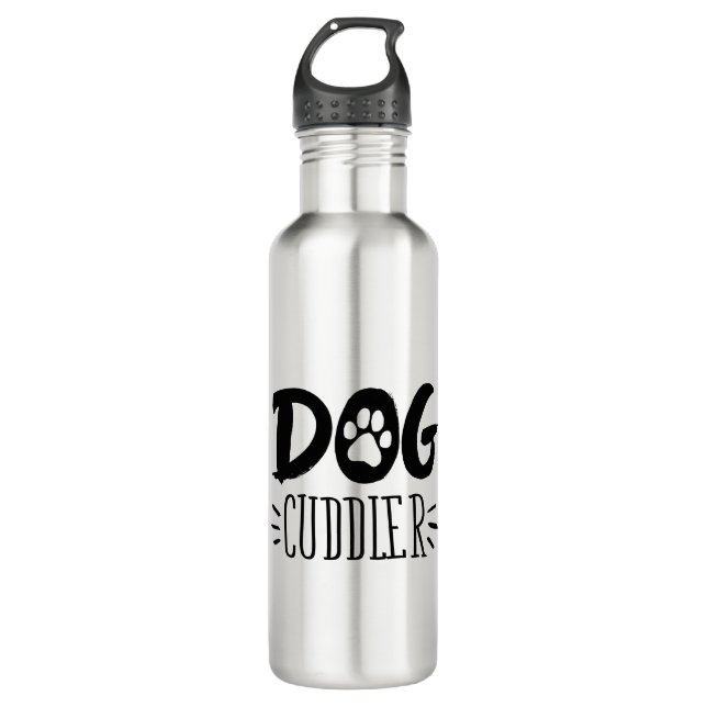 Hund Cuddler Hund Happy Cuddler Gezeichnet Paw Edelstahlflasche (Vorderseite)