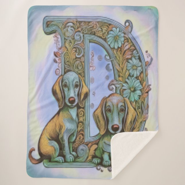 Hund D Alphabet  Sherpadecke (Vorderseite)