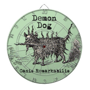 Hund-Dämon Vintage Lustig Süß Dartscheibe