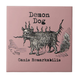 Hund-Dämon Vintage Lustig Süß Fliese