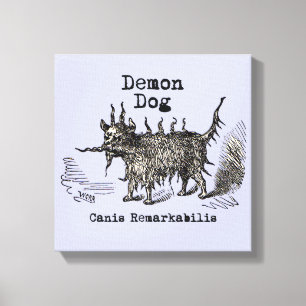 Hund-Dämon Vintage Lustig Süß Leinwanddruck