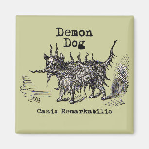 Hund-Dämon Vintage Lustig Süß Magnet