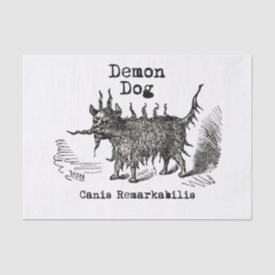 Hund-Dämon Vintage Lustig Süß Seidenpapier