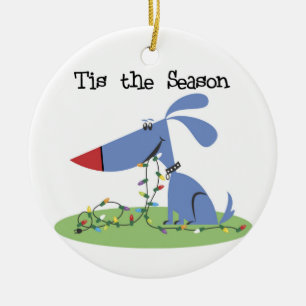 Hund das ist die Saisonverzierung Keramikornament