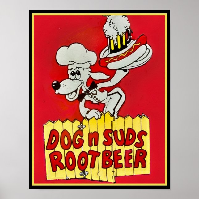 Hund der 60er Jahre in SUDS Root Beer Poster (Vorne)