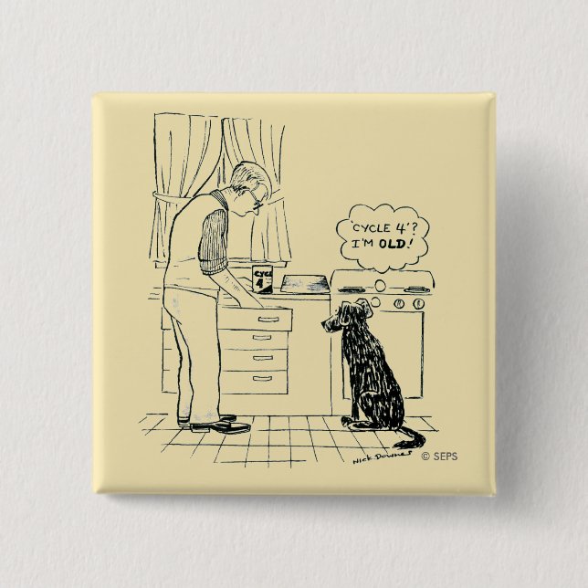 Hund, der älter wird button (Vorderseite)