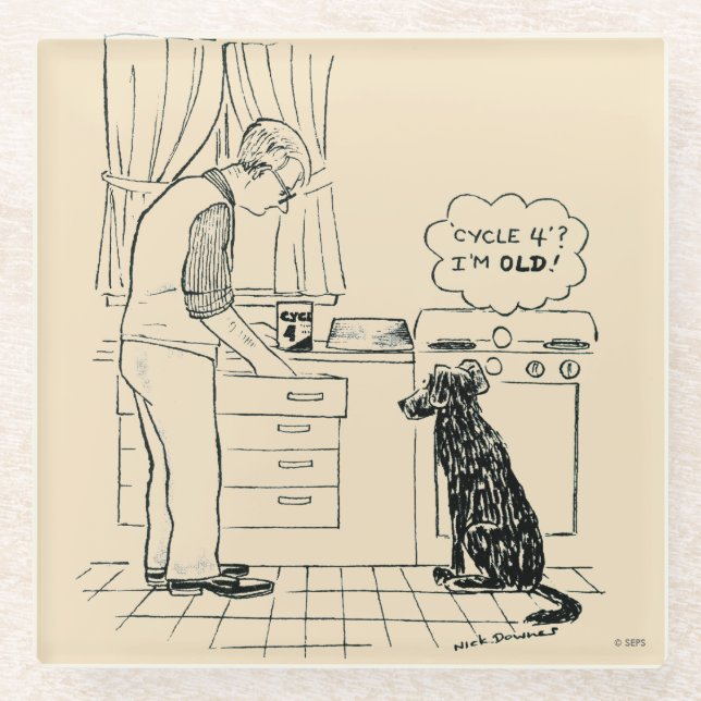 Hund, der älter wird glasuntersetzer (Vorderseite)