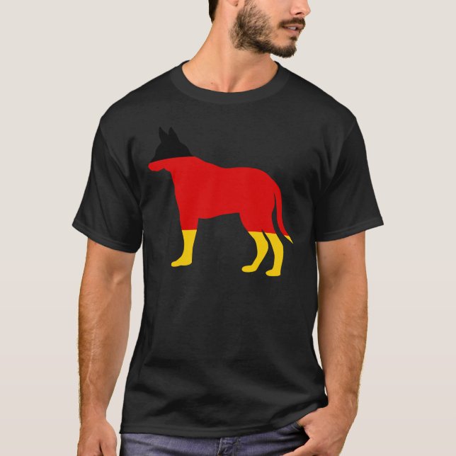 Hund der deutschen Flagge T-Shirt (Vorderseite)