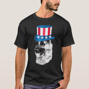 Hund der deutschen Schäferhirde-Amerikanische Flag T-Shirt