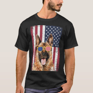 Hund der deutschen Schäferhunde 4. Juli US-amerika T-Shirt