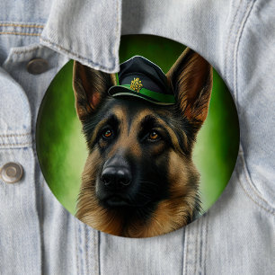 Hund der Deutschen Schäferhunde in St. Patrick's D Button