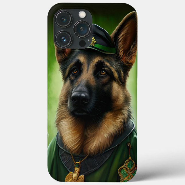 Hund der Deutschen Schäferhunde in St. Patrick's D Case-Mate iPhone Hülle (Rückseite)