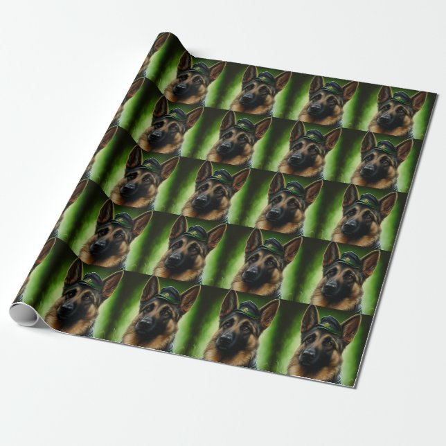 Hund der Deutschen Schäferhunde in St. Patrick's D Geschenkpapier (Ungerollt)