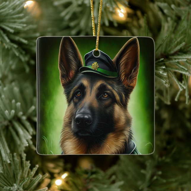 Hund der Deutschen Schäferhunde in St. Patrick's D Keramikornament (Baum)
