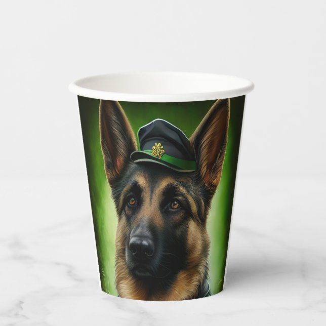 Hund der Deutschen Schäferhunde in St. Patrick's D Pappbecher (Vorderseite)