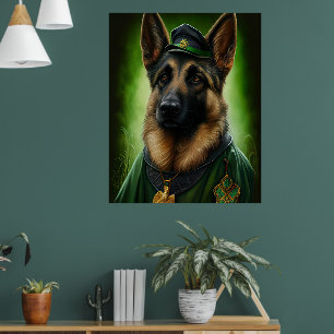 Hund der Deutschen Schäferhunde in St. Patrick's D Poster