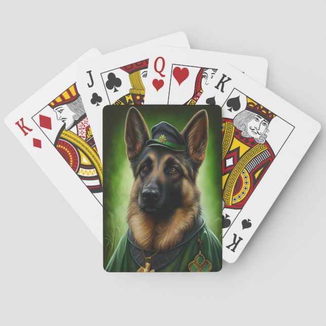 Hund der Deutschen Schäferhunde in St. Patrick's D Spielkarten (Rückseite)