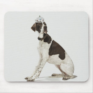 Hund, der mit einer Tiara auf Kopf sitzt Mousepad
