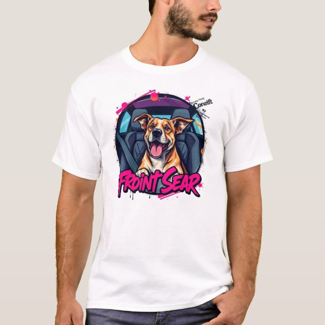 Hund, der versucht, Teil des Frontsegments zu sein T-Shirt (Vorderseite)