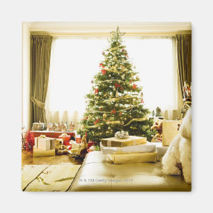 Hund, der vor Weihnachtsbaum aufwirft Magnet