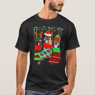 Hund Deutscher Schäferhund Weihnachts Socken Xmas T-Shirt