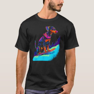 Hund Dobermann Pinscher Snowboard T-Shirt