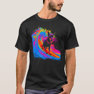Hund Dobermann Pinscher Surfen T-Shirt