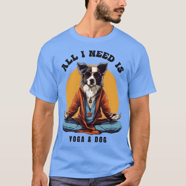 Hund Doing Yoga T-Shirt (Vorderseite)