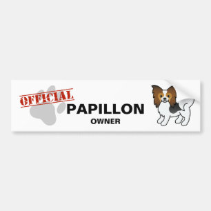 Hund Dreifarbig Papillon Cartoon-Hund Autoaufkleber