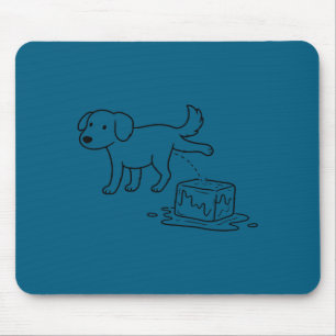 Hund Eis lustiger Hund Humor Liniengrafik Mousepad