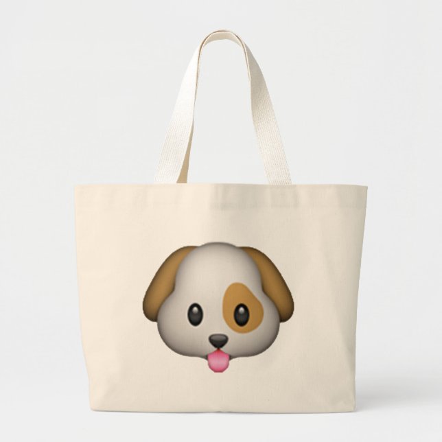 Hund - Emoji Jumbo Stoffbeutel (Vorne)