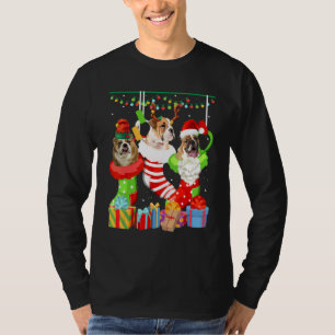 Hund English Bulldog Weihnachts Socken  Xmas Schla T-Shirt